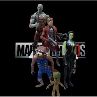 Bộ 5 siêu anh hùng Drax người cây sói marvel mô hình
