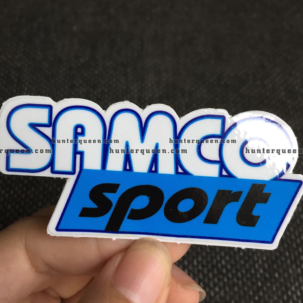 SAMCO[7.5x3.5cm] decal cao cấp chống nước, sắc nét, bền màu, dính chặt. Hình dán logo trang trí mọi nơi