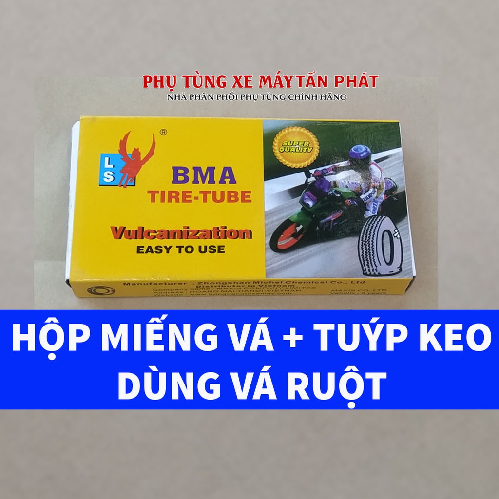 Hộp Miếng Keo Dán Vá Ruột Xe Máy , Xe Đạp đủ loại (48 miếng nhỏ hoặt 24 miếng lớn hoặt 12 miếng lớn +24 miếng nhỏ)