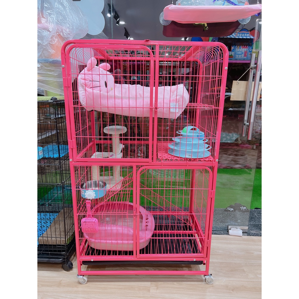 lồng/ chuồng mèo 3 tầng NAN ỐNG cao cấp 55x78x137cm