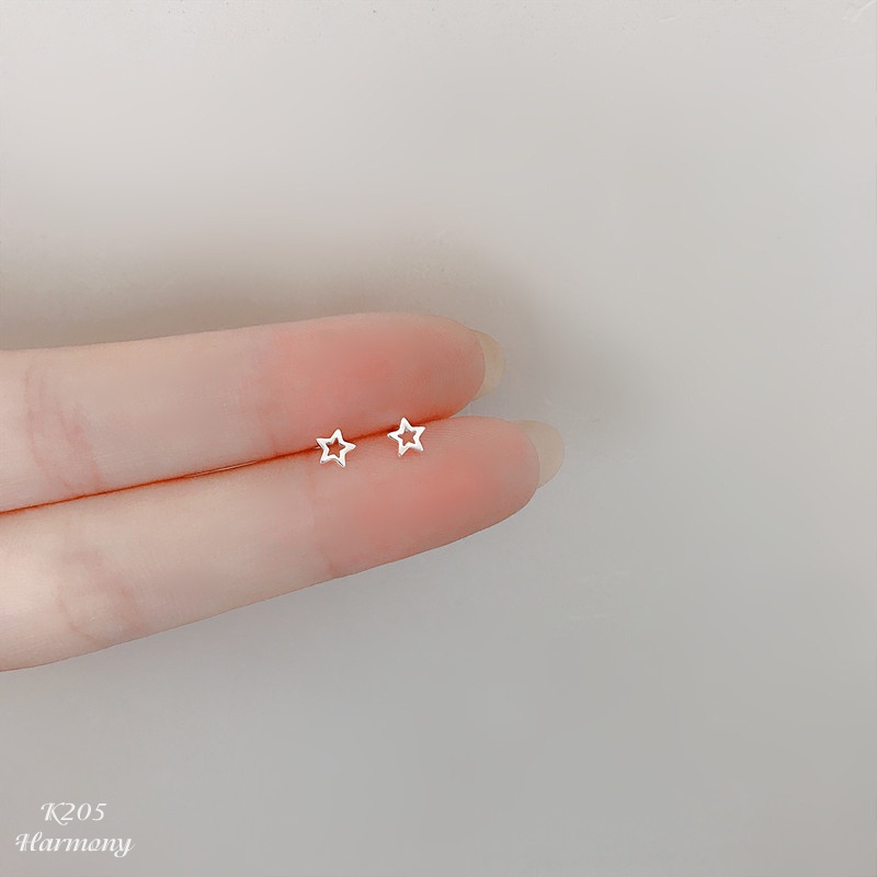 Bông tai bạc nữ khuyên bạc nhiều mẫu mạ vàng nhỏ nhắn K205 | HARMONY ACCESSORIES