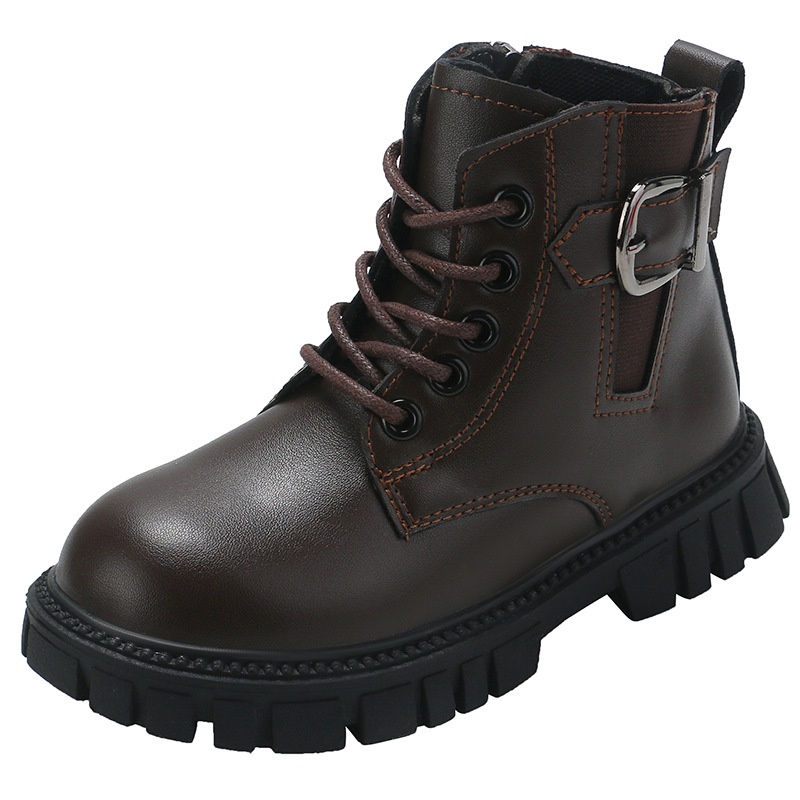 Children's Martin boots fashion student boots girls short boots single leather boots