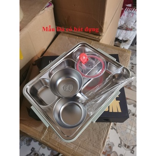 Khay cơm chia phần 5 ngăn INOX giữ nhiệt