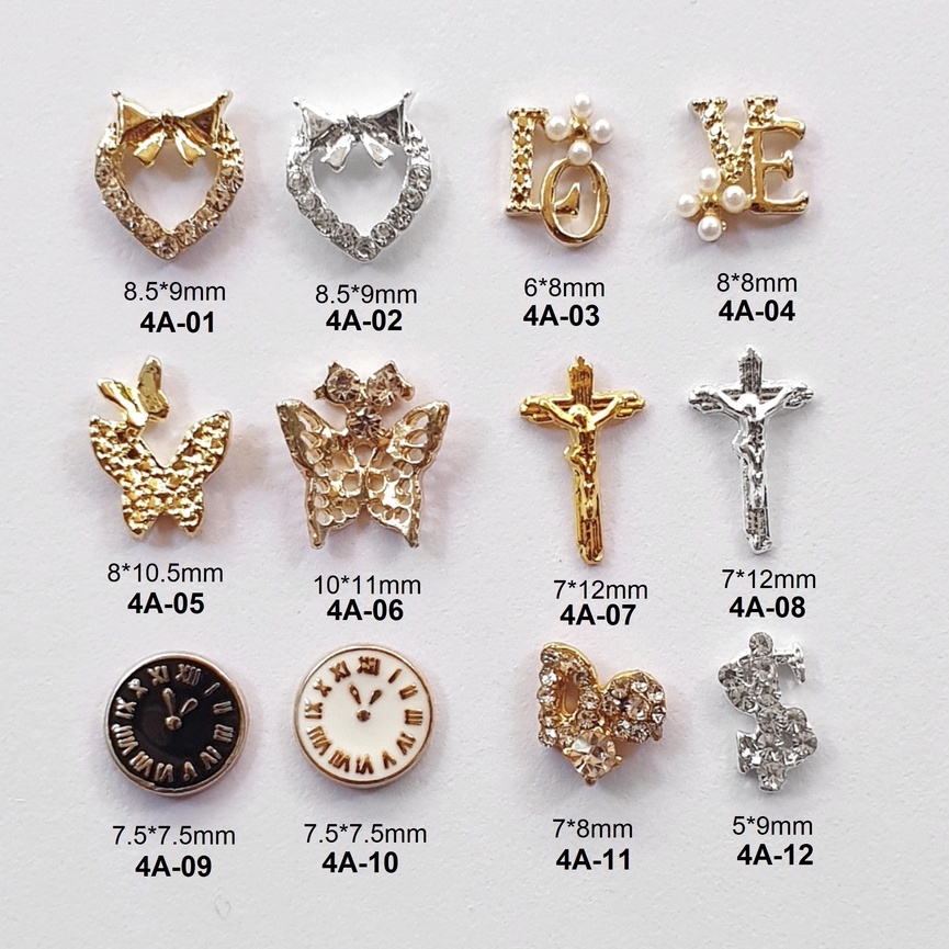 Charm Đá Kim Loại Đính Móng 4A