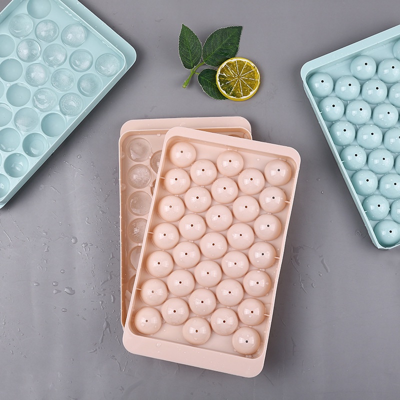 Khuôn Silicone Làm Đá Viên 18/33 Ngăn Hình Viên Kim Cương Tròn Sáng Tạo