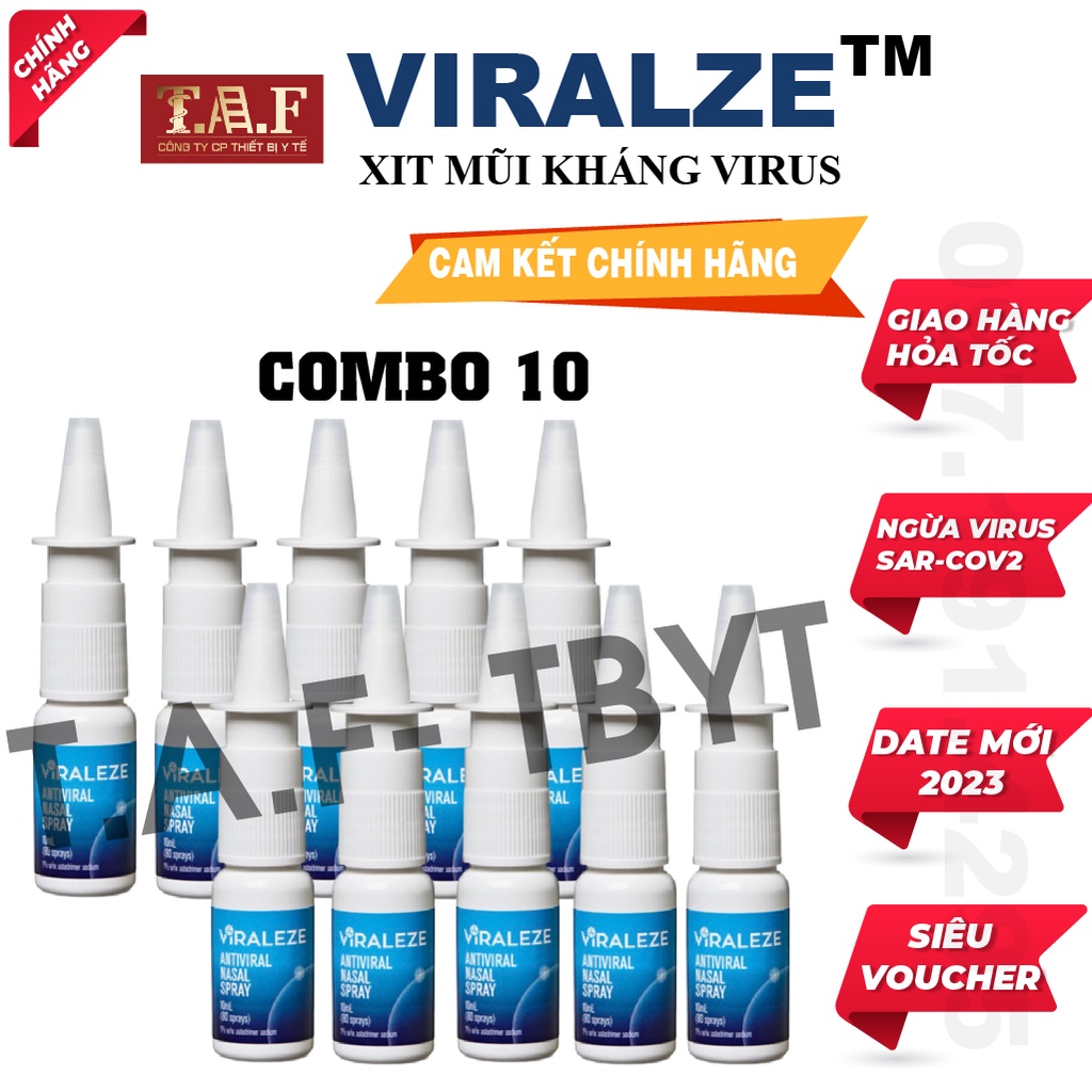 Xịt mũi Viraleze, combo 10 chai 10ml