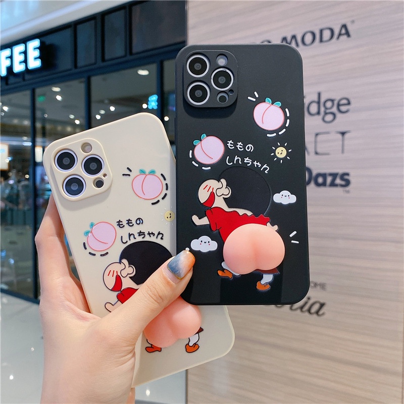 Ốp lưng iphone Shin đào cạnh vuông TPU 6 6plus 6s 6splus 7 7plus 8 8plus x xr xs 11 12 pro max plus promax