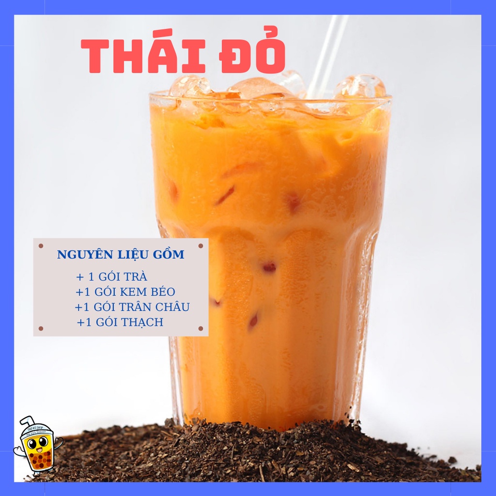 Set nguyên liệu làm trà sữa Thái xanh, Thái đỏ, hồng trà,truyền thống,phúc long-nguyên liệu làm trà sữa(không tính đá)
