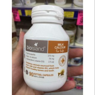 Canxi milk Bioisland hộp 90 viên