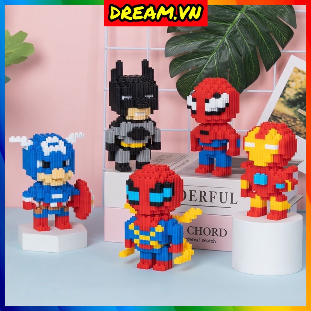 COMBO bộ mô hình lắp ráp các nhân vật siêu anh hùng, bộ lego siêu anh hùng