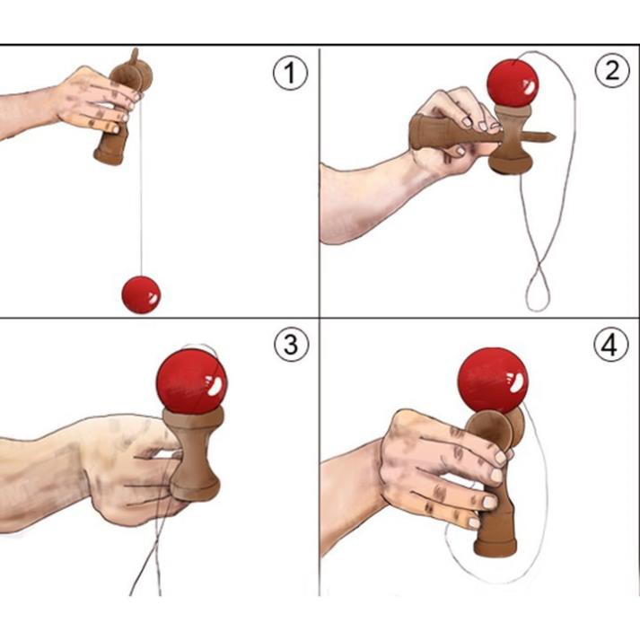 Đồ chơi gỗ Nhật-Kendama cao cấp-Nhựa hoặc Gỗ-Đồ chơi hoạt động thể chất-linh hoạt-tập trung