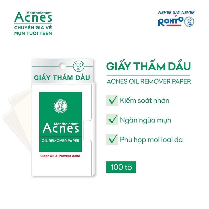 Giấy thấm dầu Acnes Oil Remover Paper (100 tờ)