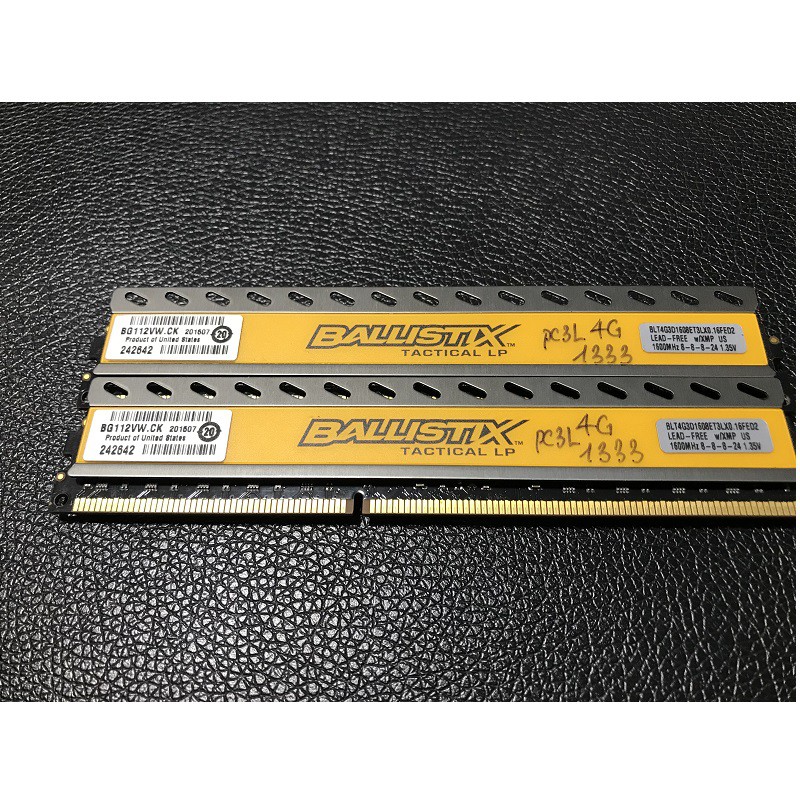 Ram tản nhiệt 8Gb DDR3 bus 1333 overclock tới 1866 (Kit 2x4gb) ram bộ hiệu Crucial Ballistix, tháo máy, bảo hành 3 năm