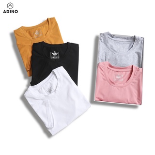 Áo thun nam cổ tròn ADINO 5 màu vải cotton co giãn dáng slimfit trẻ trung ACT01-ACT05