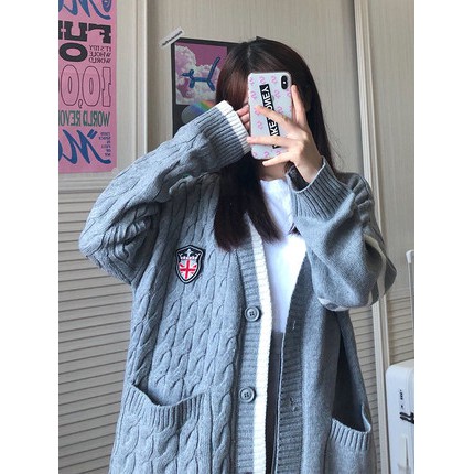 CARDIGAN VẶN THỪNG XÁM KIỂU DÁNG HỌC XINH TRUNG HỌC DỄ THƯƠNG ORDER #041