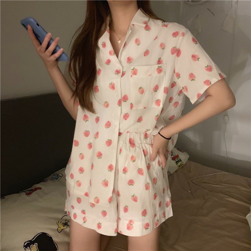 Bộ ngủ pijama ngắn tay nhiều màu