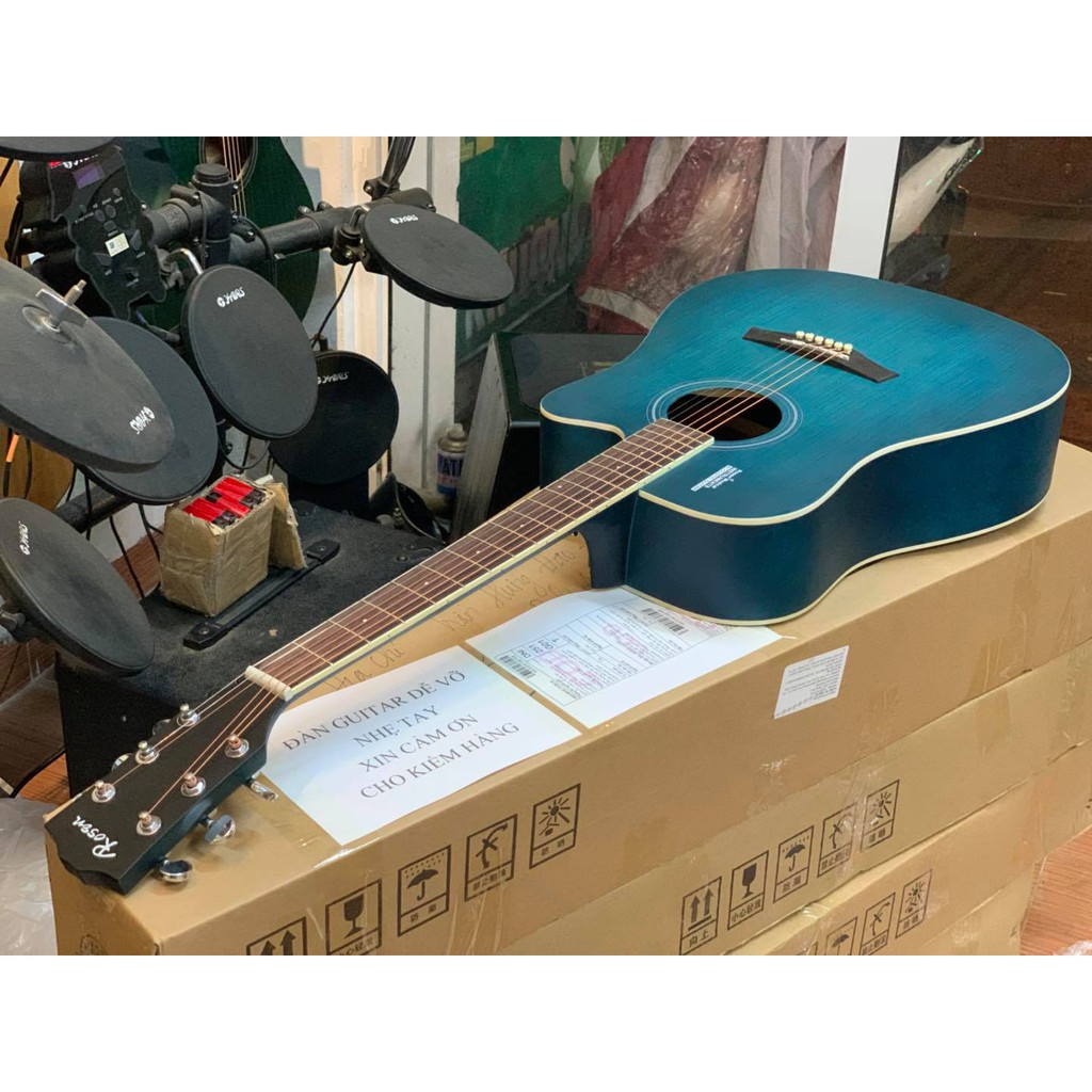 Đàn Guitar Rosen G11 Gỗ Thịt Phiên Bản Màu Xanh