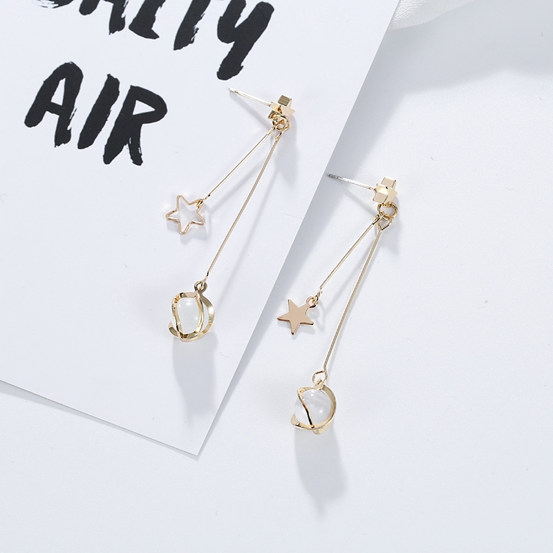 Bông tai dáng dài mạ bạc 925 kiểu dáng vì sao dễ thương xinh xắn