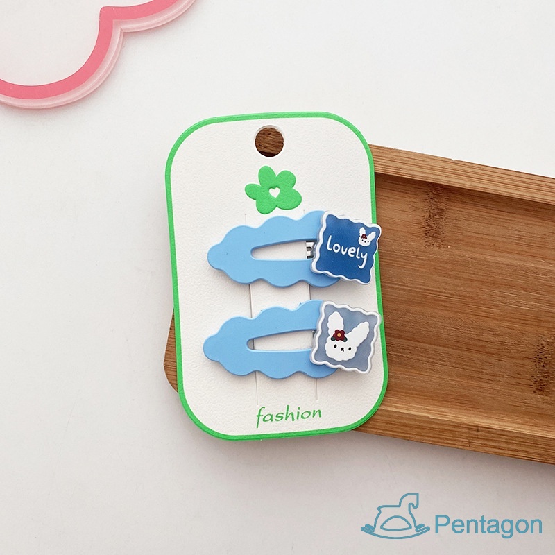 Set 2 Kẹp Tóc Nhựa Họa Tiết Đám Mây Dễ Thương Cho Bé Gái