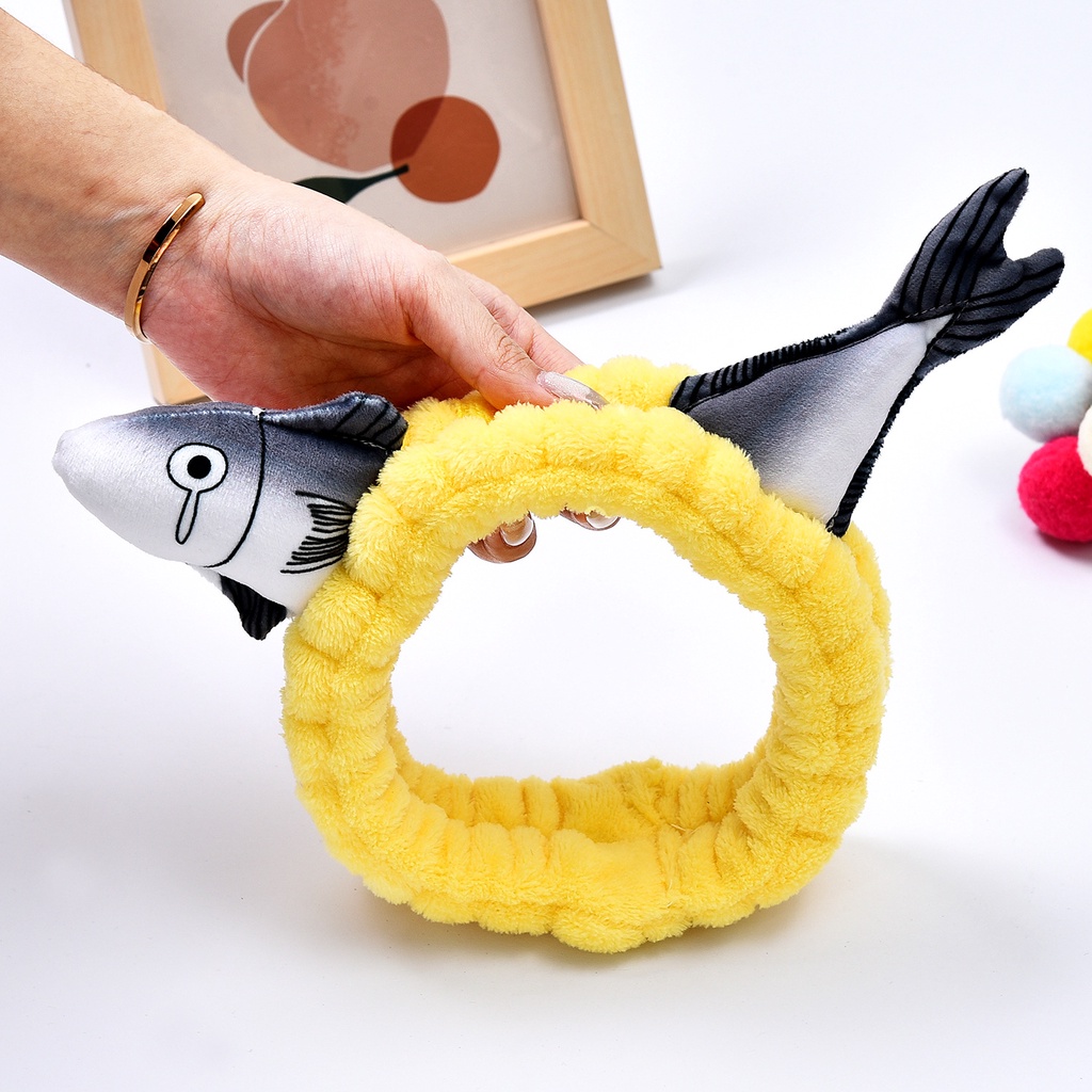 Băng đô hình con cá bằng lông nhung dễ thương sáng tạo dành cho bé gái