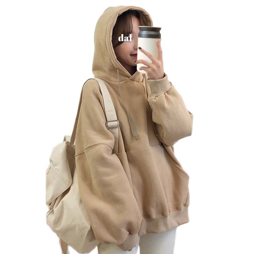 Áo Hoodie Tay Dài Form Rộng Size Lớn M-2Xl Phong Cách Hàn Quốc