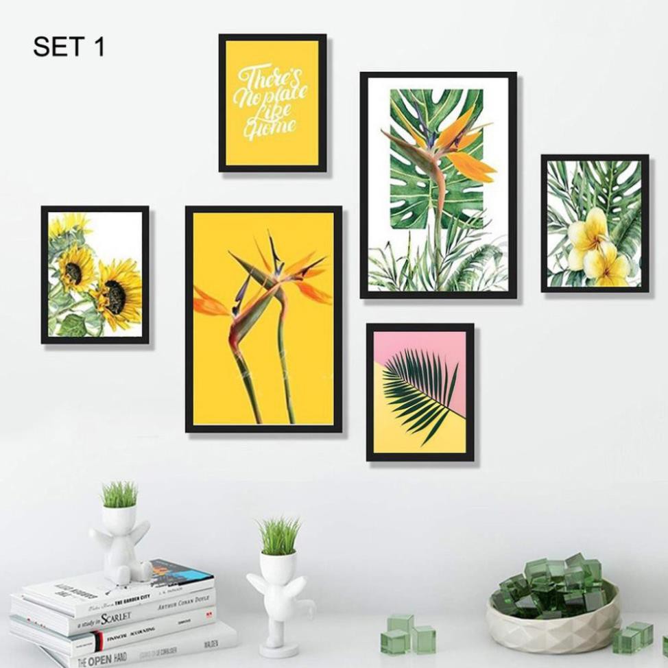 Bộ 6 Tranh Treo Tường Tráng Gương Decor Phòng Khách/ Ngủ/ Nhà Cửa/Cầu Thang Hiện Đại Vintage Bàn Học Phòng Trọ