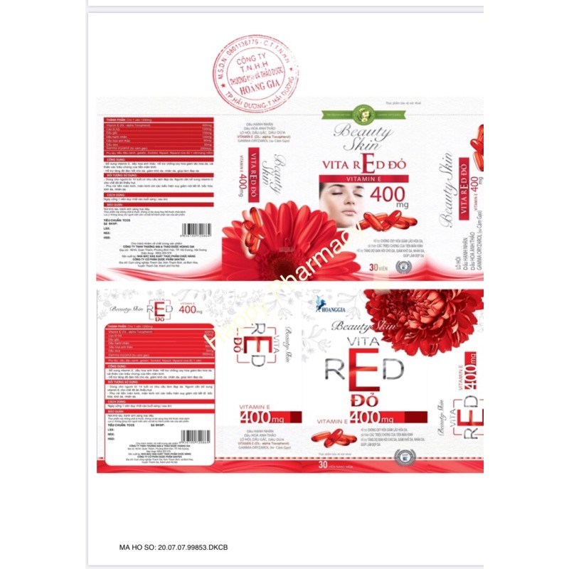 Vitamin E Đỏ Beauty Skin Lọ 30 viên