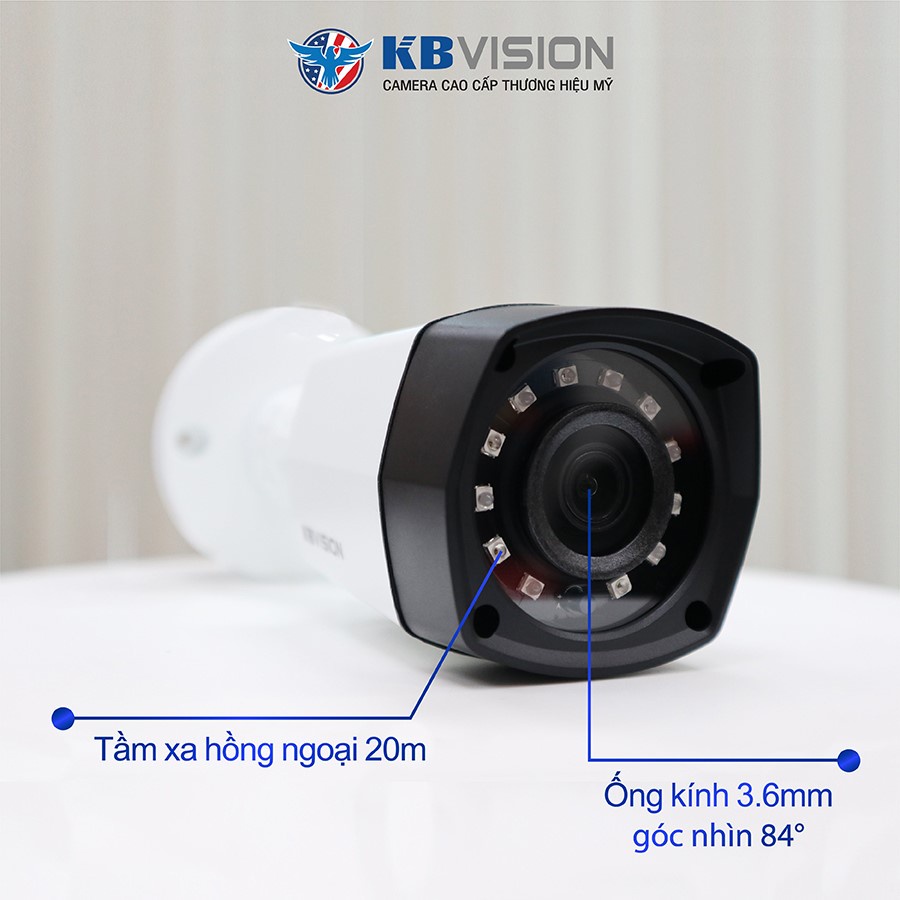 Camera KBVISION Nhập Khẩu Mỹ Hỗ Trợ Cân Bằng ánh sáng, Chống Nhiễu, Kháng Nước