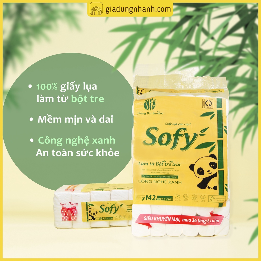 [VIP] Giấy Vệ Sinh Gấu Trúc 42 Cuộn SOFY Cao Cấp