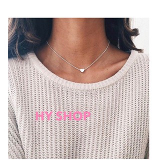 vòng cổ trái tim xi bạc