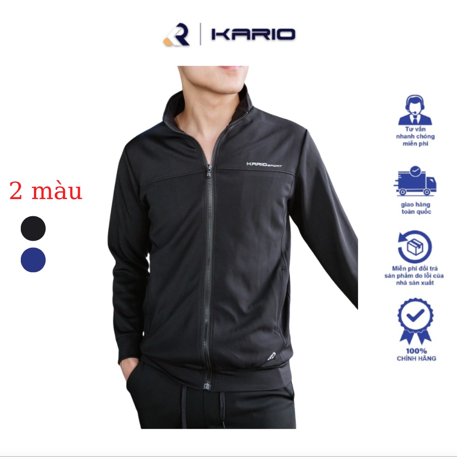 Áo khoác thể thao KARRIO có khóa vải mềm, mịn 2 kiểu phối KR20-09