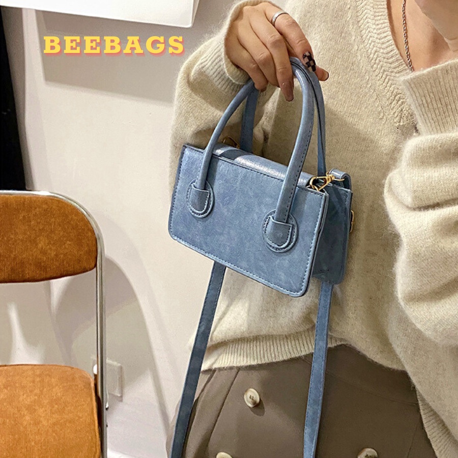 Túi Xách Da Mini Tiểu Thư Màu Hồng, Trắng, Đen, Xanh Dương | TX52 | Túi Mini Nữ Dễ Phối Đồ Phong Cách Dễ Thương Xinh Xắn