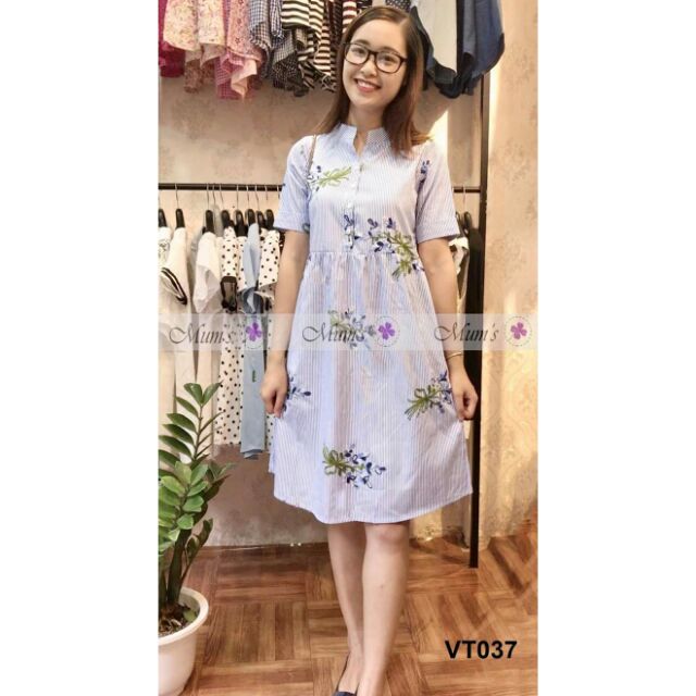 VÁY THÊU HOA CỔ TÀU