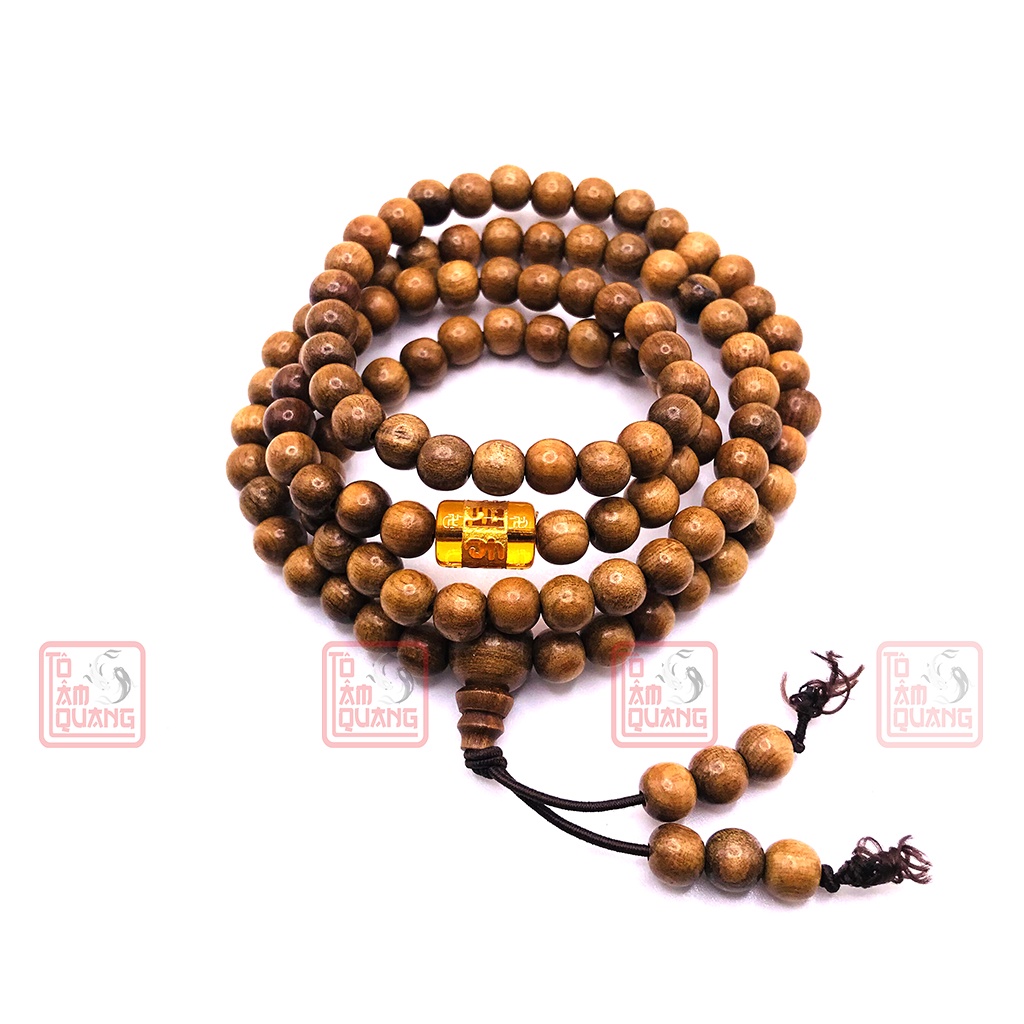 Vòng tay phong thủy 108 hạt gỗ bách mix charm lu thống theo mệnh nam nữ mùi thơm tự nhiên tài lộc may mắn
