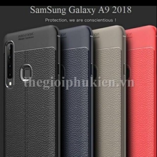 Ốp lưng giả da chống sốc cho samsung A9 2018