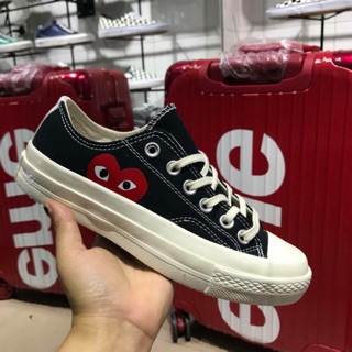 GIẦY THỂ THAO SNEAKER CV CDG ĐEN CỔ THẤP