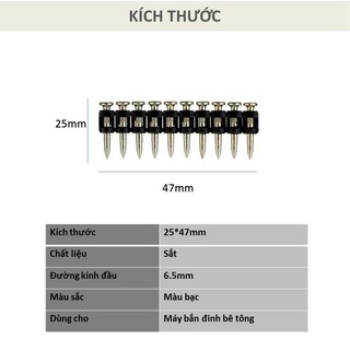 Đinh bê tông dài 2.5cm
