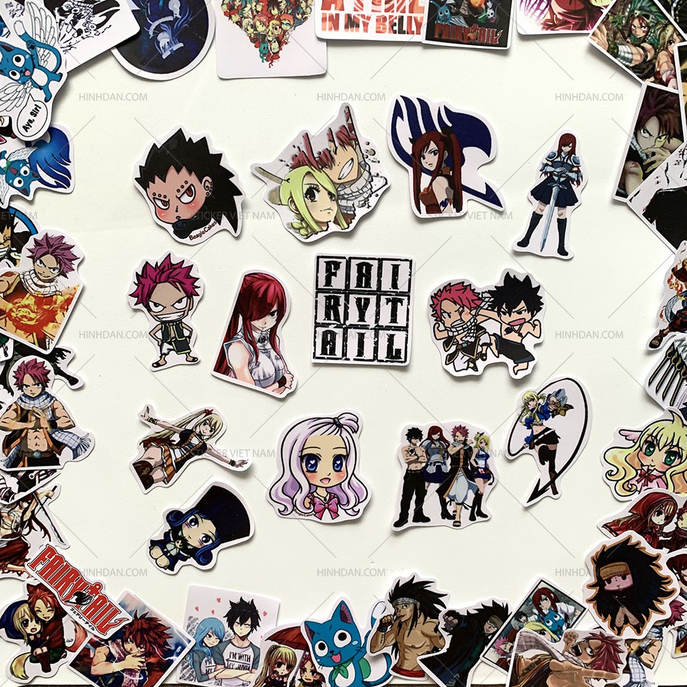 Sticker FAIRY TAIL - Hội Pháp Sư decal hình dán chống nước trang trí xe, laptop, nón bảo hiểm, tem dán, anime, hoạt hình