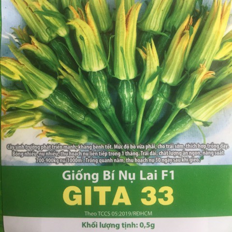 Hạt Giống Bí Nụ Lai F1 (GITA33) Ăn Non Giòn, Ngọt 0.5gr