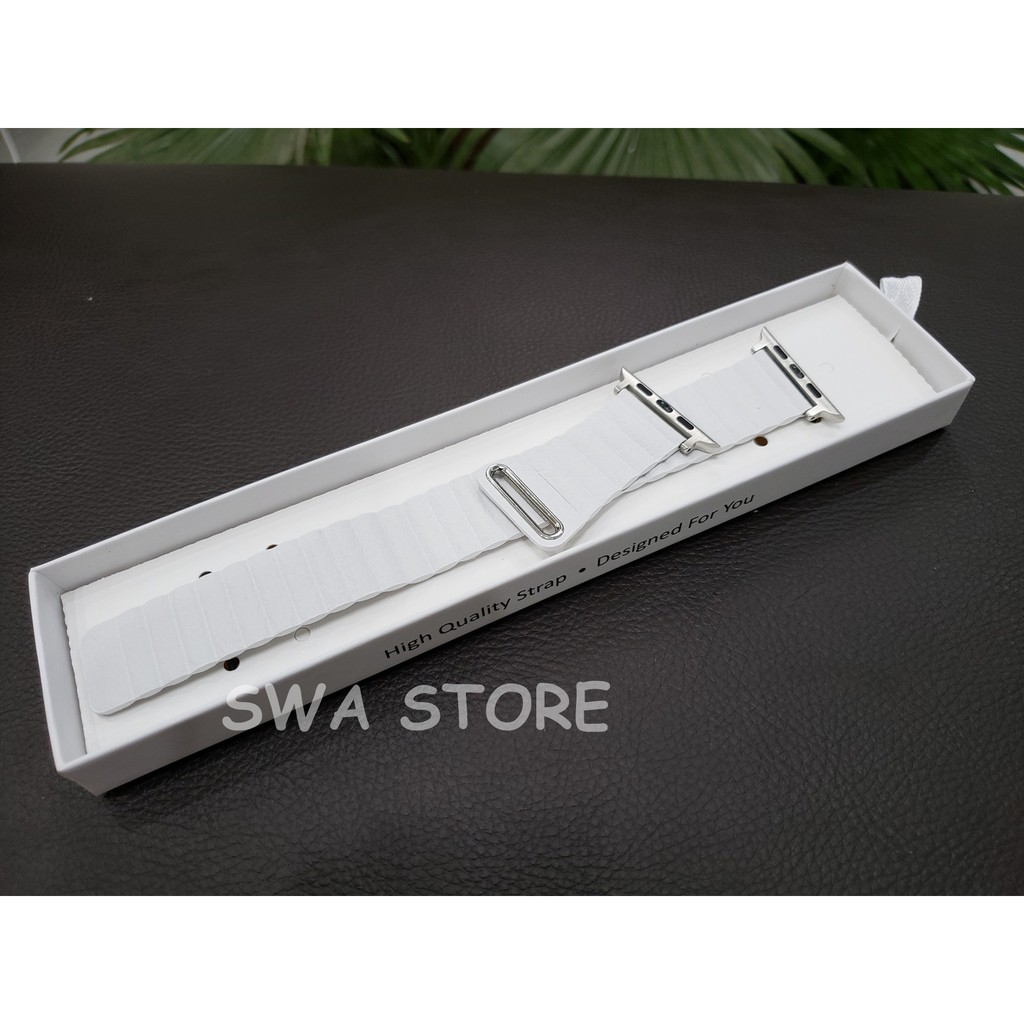 Dây leather loop kèm ngàm thép cho apple watch series 1/2/3/4