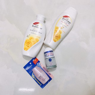 Bộ 4 món gồm : 1 dầu gội enchanteur 150g + 1 sữa tắm enchanteur 150g + TẶNG 1 kem chống nắng + 1chai lăn khử mùi