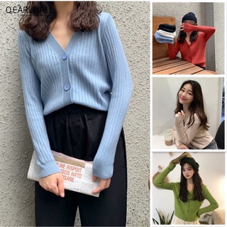 Áo Khoác Cardigan Len Cổ Tim Xinh Xắn Cho Nữ Chất Len Tăm Phong Cách Hàn Quốc Nhiều Màu Áo dài tay có nút nữ