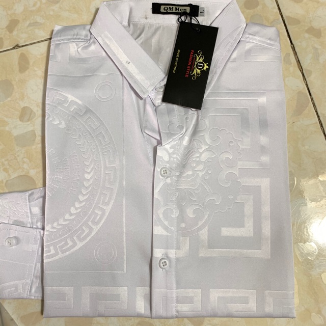 Áo Sơ Mi Nam Tay Dài họa tiết dập nổi cao cấp form body chuẩn y hình