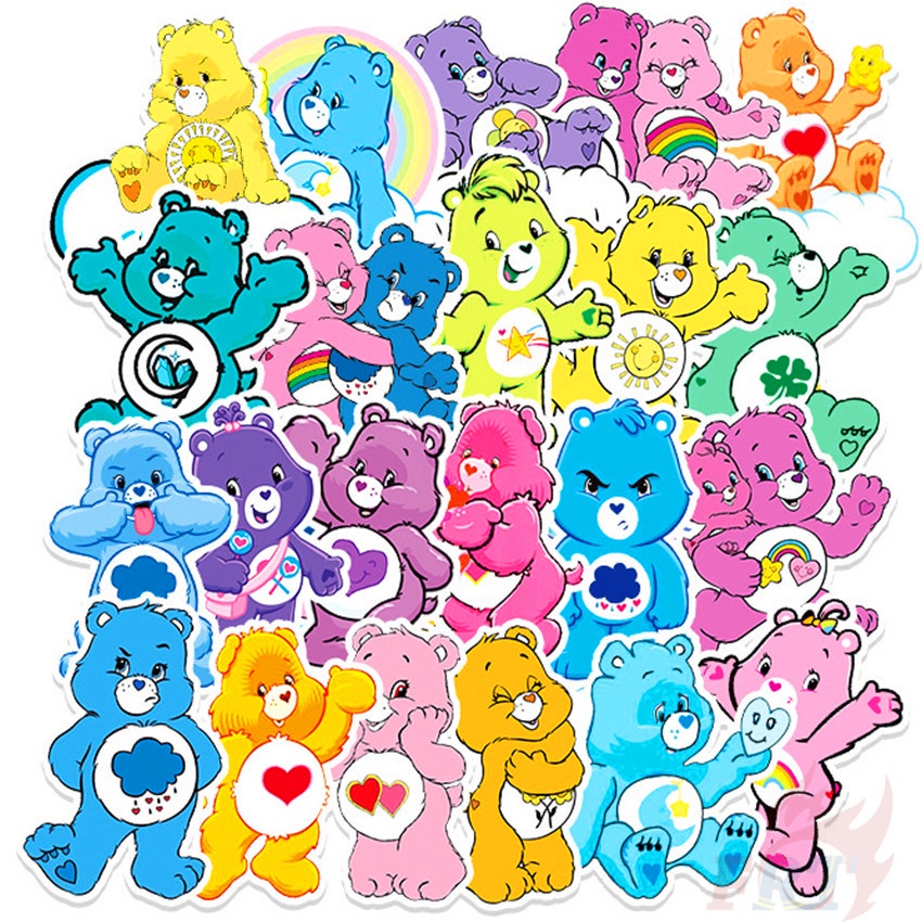 Set 50 nhãn dán hoạt hình Care Bears - Series 03 DIY hành lý laptop ván trượt thời trang