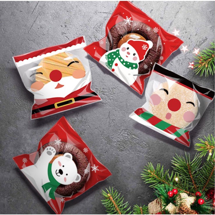 Túi hoạ tiết hoạt hình Noel đựng bánh kẹo, chống thấm nước - HVL TEA