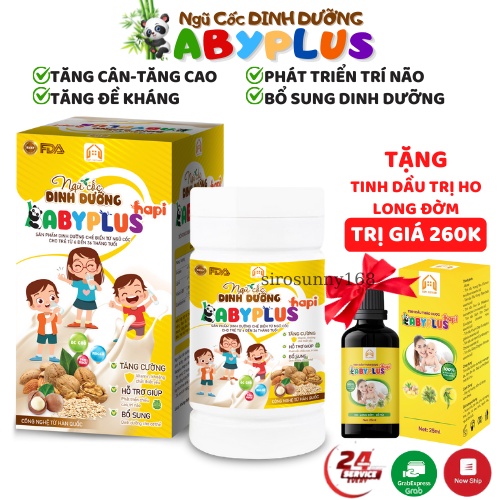 Ngũ Cốc Dinh Dưỡng Babyplus - Hapi Cung Cấp Dinh Dưỡng Cho Bé Giúp Tăng Cân,Tăng Cao,Tăng Hấp Thu, Giảm Táo Bón