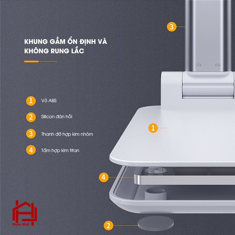 Giá đỡ điện thoại để bàn thông minh gấp gọn, kẹp điện thoại HSON bỏ túi đa năng tiện dụng