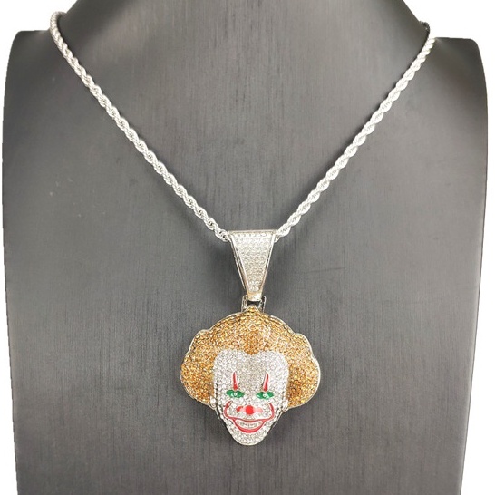 MẶT DÂY CHUYỀN đính đá pennywise IT MAMA KING tặng  kèm dây đeo rope chain