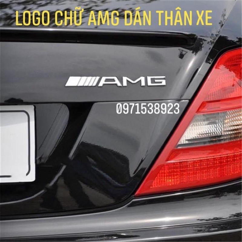 logo chữ nổi AMG dán đuôi xe Mercedes