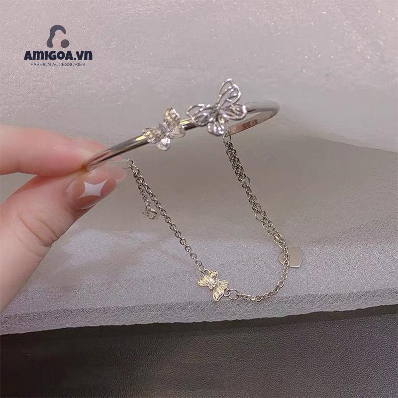 ✨✨Vòng Tay Hai Lớp Mặt Hình Bướm Phong Cách Hàn Quốc Cho Nữ
